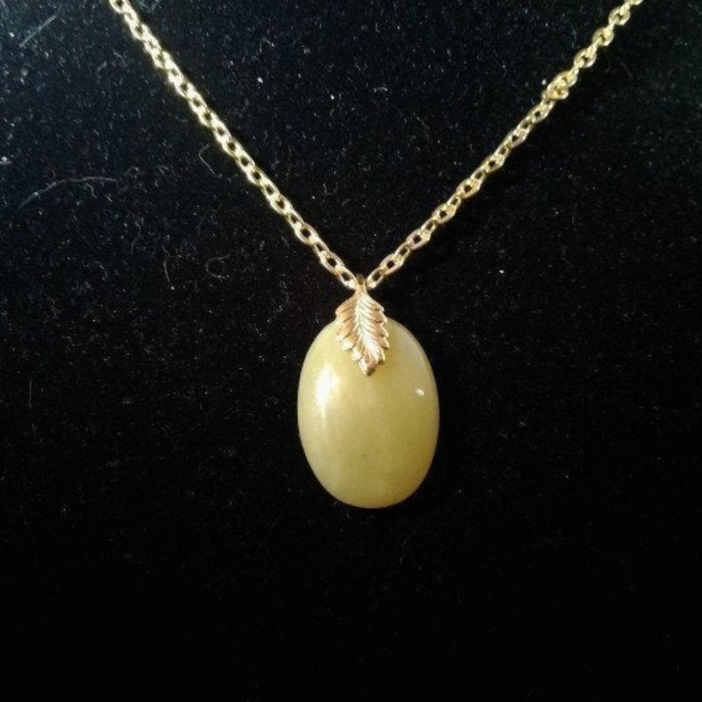 Green Jasper Oval Cabochon Necklace Z335 18$